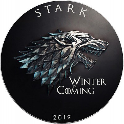 USA GAME OF THRONES I - STARK WINTER COMING GOT American Silver Eagle 2019 Walking Liberty $1 Silver coin 1 oz